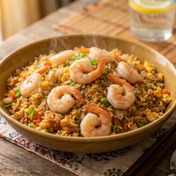 رز مقلي بالجمبري