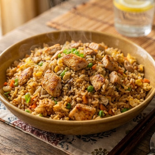 رز مقلي بالدجاج