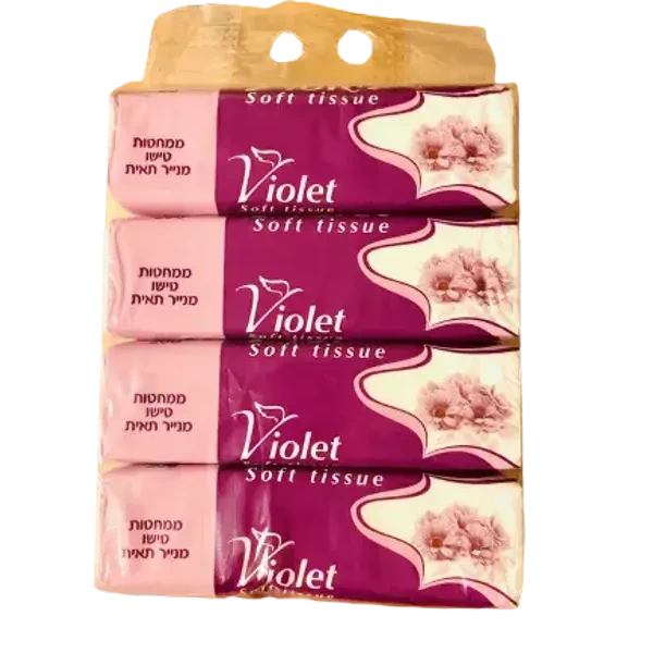 נייר טישו רביעייה ויולט 150 גרם*4 דו שכבתי